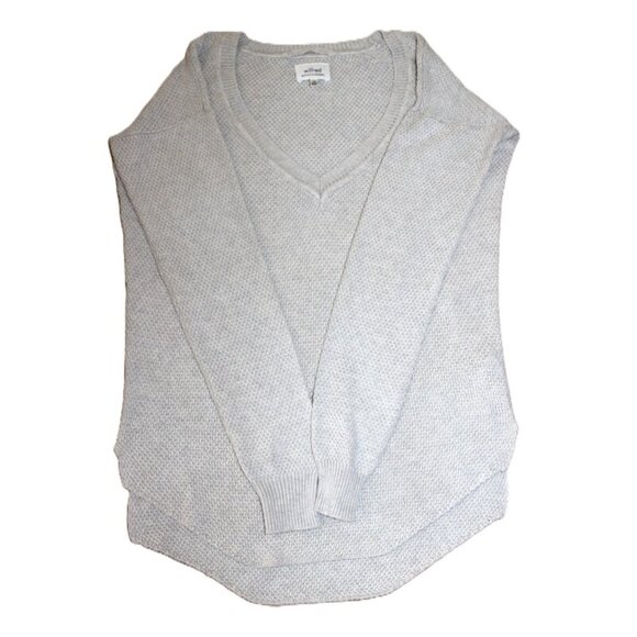 ARITZIA Wilfred Silk/Cotton/Cashmere Blend Knit Top, Light Grey - Size XS/XXS - Picture 2 of 8